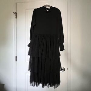 Elegant Black Tiered Dress